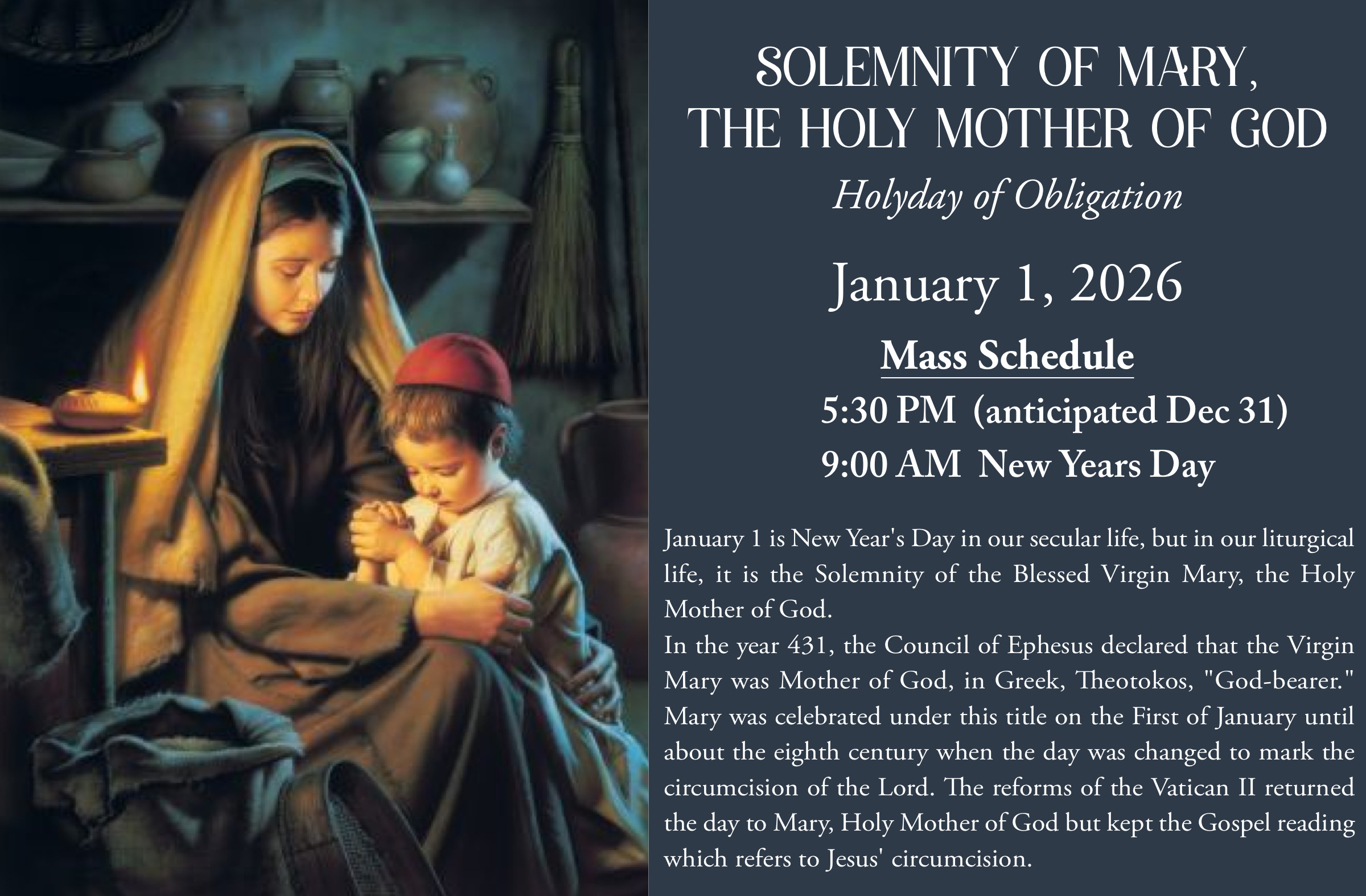 Mary Mother of God 2026